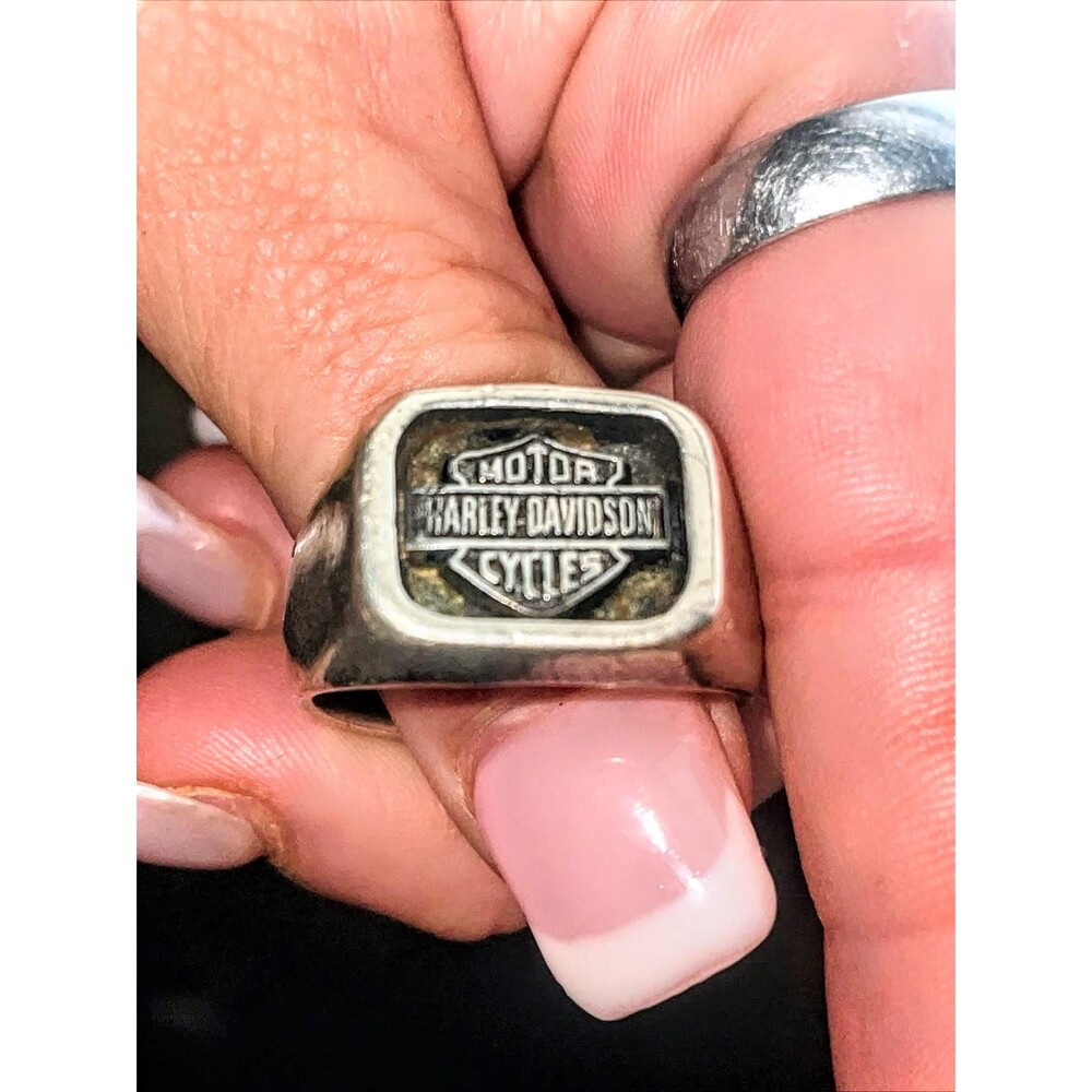 Vintage Sterling Silver Harley Davidson Ring HEAVY 925